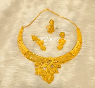 Beautiful Designer 2 Gram Gold Medium Necklace Set For Women