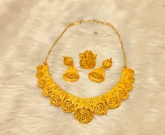 Beautiful Designer 2 Gram Gold Medium Necklace Set For Women