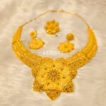 Beautiful African Designer 2 Gram Gold Medium Necklace Set For Women