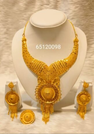 Stylish African Designer 2 Gram Gold Necklace Set For Women