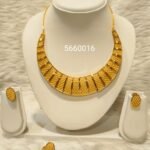 Dubai Designer African Women 2% Gold Necklace and Earring Set