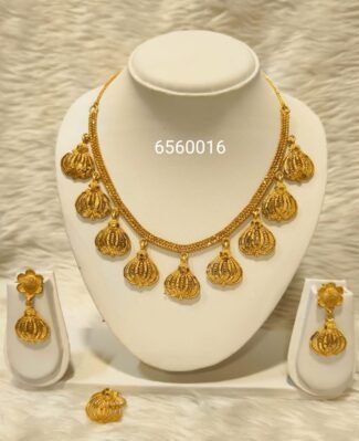 Latest Design African Women 2 Gram Plated Necklace and Earring set
