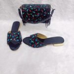 New Trendy Multi Color Beaded Party Wear Bag & Shoe for Women