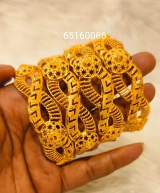 Trendy Stylish African Designer 2 Gram Gold Plated Bangle Set For Women's