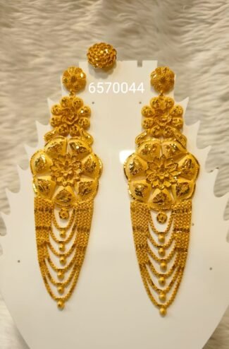 African Glimmering Trendy Designer Earring with Finger Ring Jewellery For Women D.N- E1054