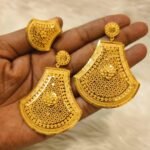 African Glimmering Trendy Designer Earring with Finger Ring Set For Women D.N- E1050