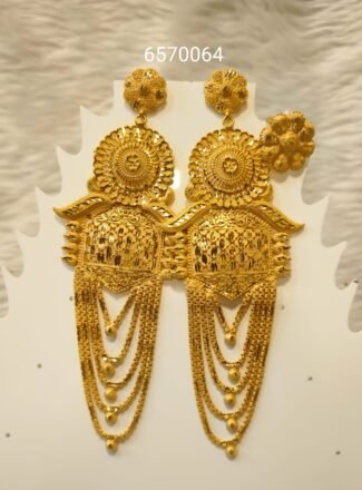 Beautiful Latest Gold Plated Elegant Trendy Earring with Ring Jewellery Set For Women D.N- E1048