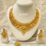 Party Wear 2 Gram Gold Plated Necklace Earring set For Women