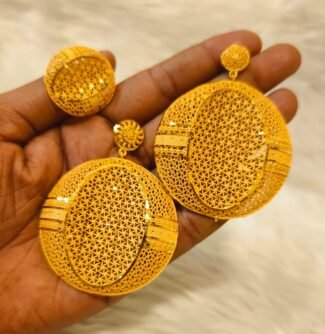 African Latest Designer Trendy Party Earrings with Ring D.N- E1045