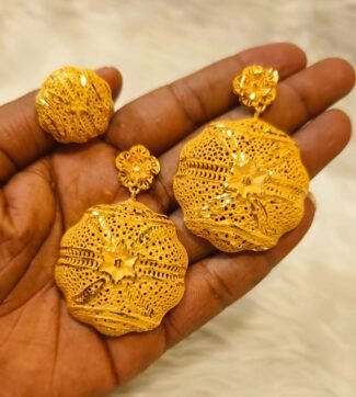 African Designer Trendy Party Earrings with Ring D.N- E1036