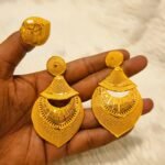 New Designer Red Gold Plated Floral Design Earring Wedding Party Set D.N- E1022