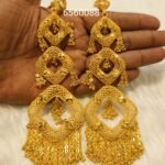 New Designer Red Gold Plated Floral Design Earring Wedding Party Set D.N- E1023