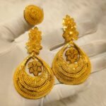 New Designer Red Gold Plated Floral Design Earring Wedding Party Set D.N- E1025