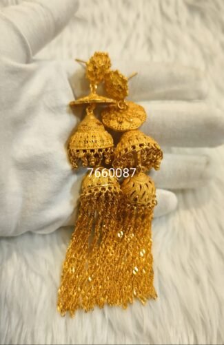 New Designer Red Gold Plated Floral Design Earring Wedding Party Set D.N- E1026