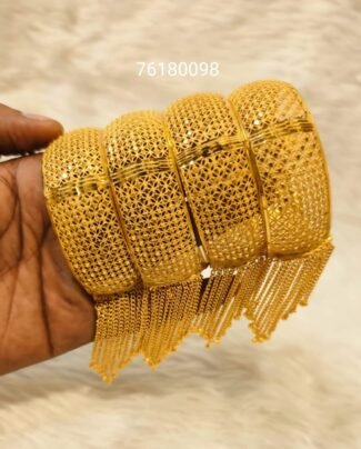 Fancy Stylish Trendy Designed 3 Gram Gold Plated Bangles Set for Women's