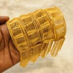 African Designer Fine Finish 3 Gram Gold Bangle Set For Women's