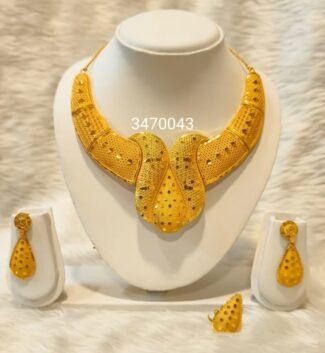 African Wedding Designer Necklace Earring Ring Set For African