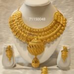 Latest Beautiful Collection 2 Gram Gold Jewellery Necklace Earring Set For Women
