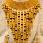 African Trendy 2 Gram Gold Plated Long Necklace Wedding Set For Women