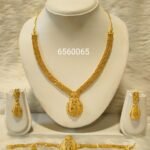African Party Wear 2% Gold Long Necklace Set For Women