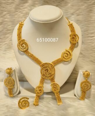 Beautiful Designer 2% Gold Platted Long Necklace Set For Women