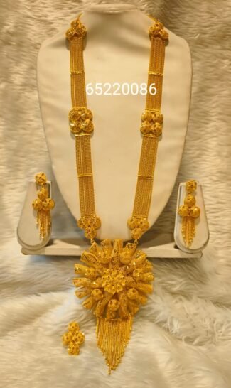 New Stylish Party Wear 2 Gram Gold Jewellery Necklace and Earrings Set For Women