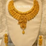 Latest Unique Design Gold Jewellery Necklace and Earrings Set for Women