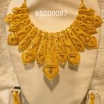 New Designer Gold Plated Big Necklace Set with Earring For Women