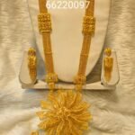 Dubai Style Long Chain Penndel 2% Gold Necklace Set For Women