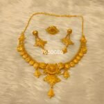 African Queen 2 Gram Gold Platted Necklace and Earring Set For Women