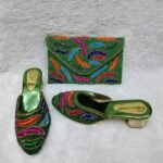 New Trendy Multi Beaded Party Wear Wedding Bag & Shoe for Women