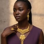 Stylish African Long Necklace Set For Women
