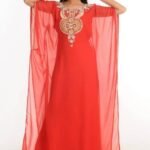 Dubai Designer Orange Stylish Abaya for African Women