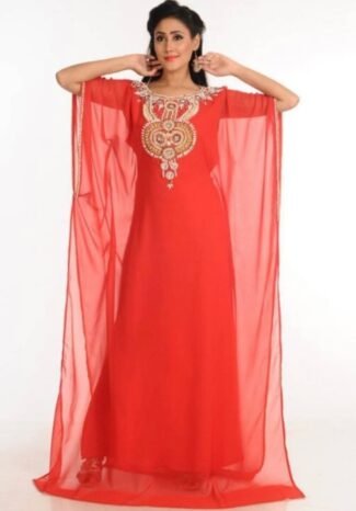 Dubai Designer Orange Stylish Abaya for African Women