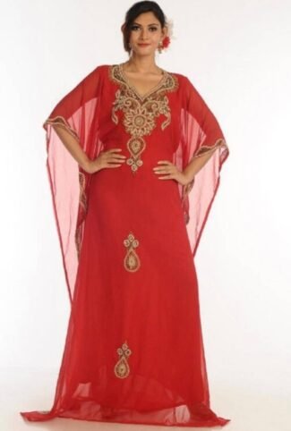 African Designer Orange Stylish Abaya for African Women