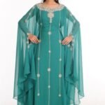African Designer Sea Green Stylish Abaya for African Women