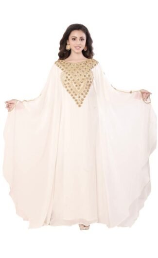 African Designer White Color Stylish Abaya for African Women