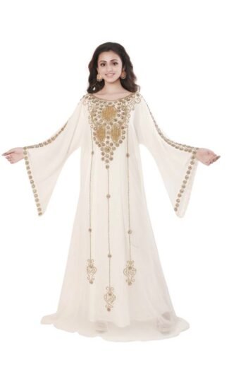 Latest Designer White Color Stylish Abaya for African Women