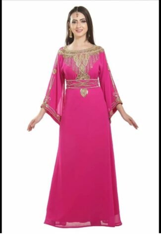 Latest Designer fuchsia Color Stylish Abaya for African Women