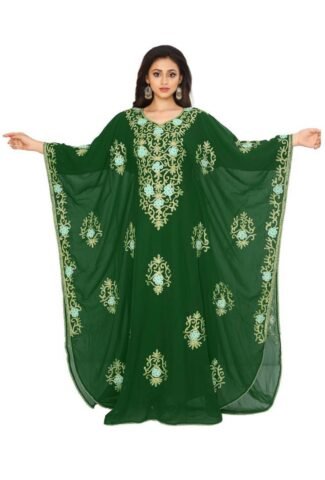 Latest Designer Green Color Stylish Abaya for African Women