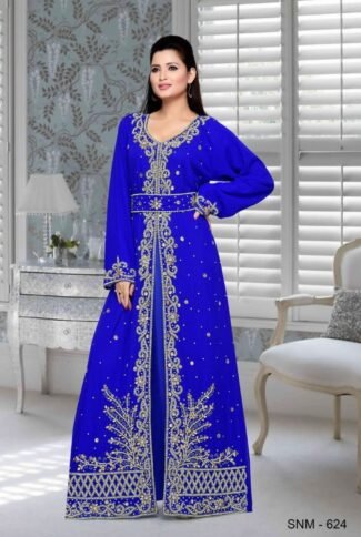 Dubai Designer Royal Blue Color Stylish Abaya for African Women