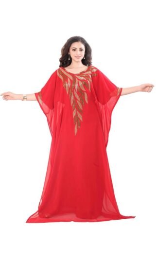 Elegant Designer Red Color Stylish Abaya for African Women
