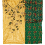 Yellow and Green Wedding Party Wear Dress Bazin For African Women