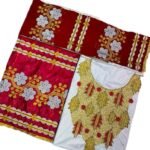 White & Red Color Bazin For African Women D.N- 2218