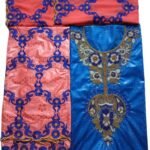 Royal Blue & Pitch Color Bazin For African Women D.N- 2222