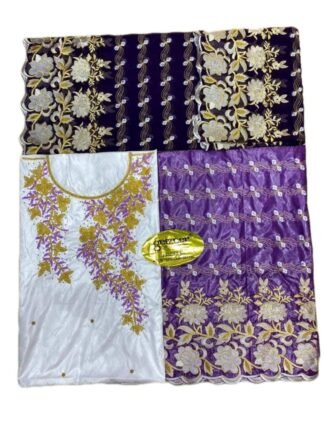 Sky & Purple Color Bazin For African Women D.N- 2231