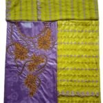 Purple & Yellow Color Bazin For African Women D.N- 2235