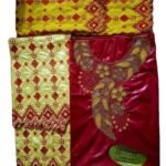 Red & Yellow Color Bazin For African Women D.N- 2247