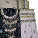 Black & Pink Color Bazin For African Women D.N- 2249