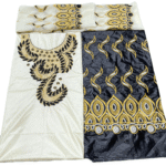 White & Black Color Bazin For African Women D.N- 2257